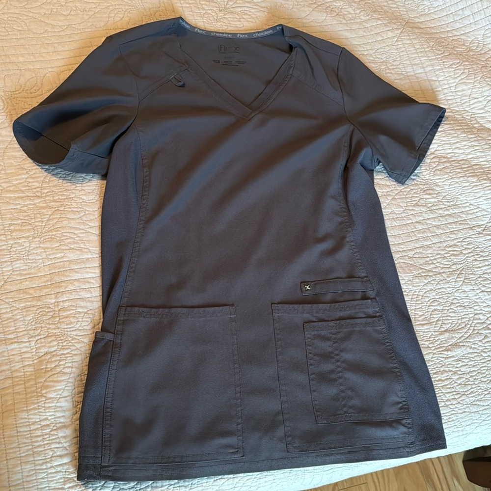 Cherokee Scrub Top Size Small Dark Grey